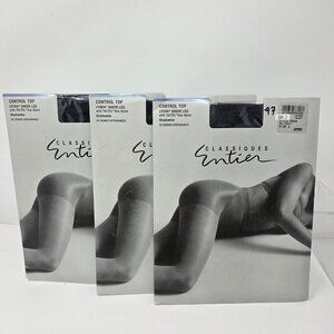 3 Pair Navy Sheer Control Pantyhose A Stockings Hosiery Classiques Entier 6580